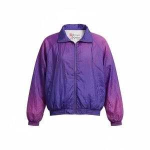Olympic Exposure VTG Purple Pink Ombre Track Jacket Windbreaker Full Zip Women L